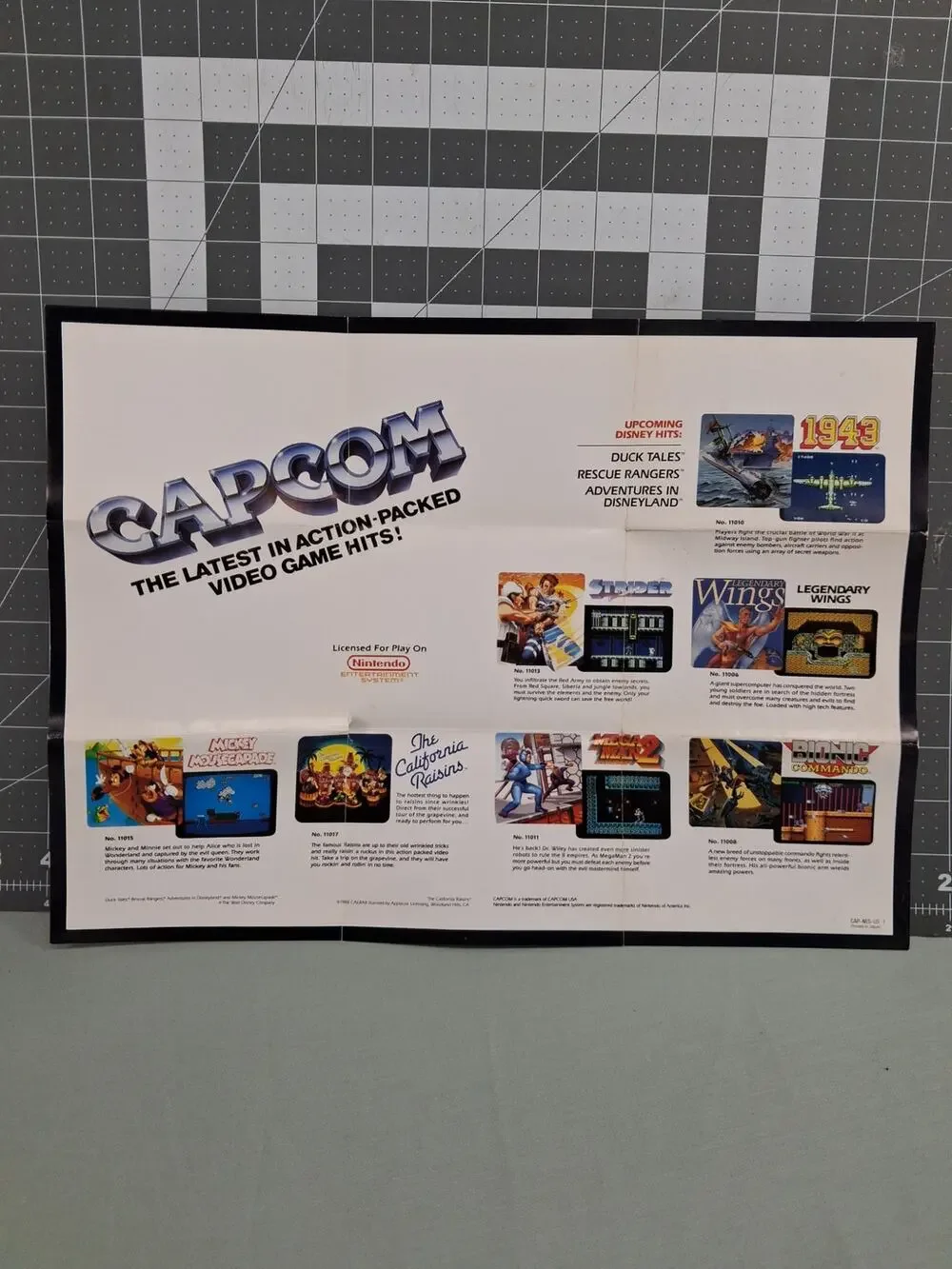 Nintendo NES - 1988 Vintage Capcom Poster Insert CAP-NES-US-1 - Mega Man Strider